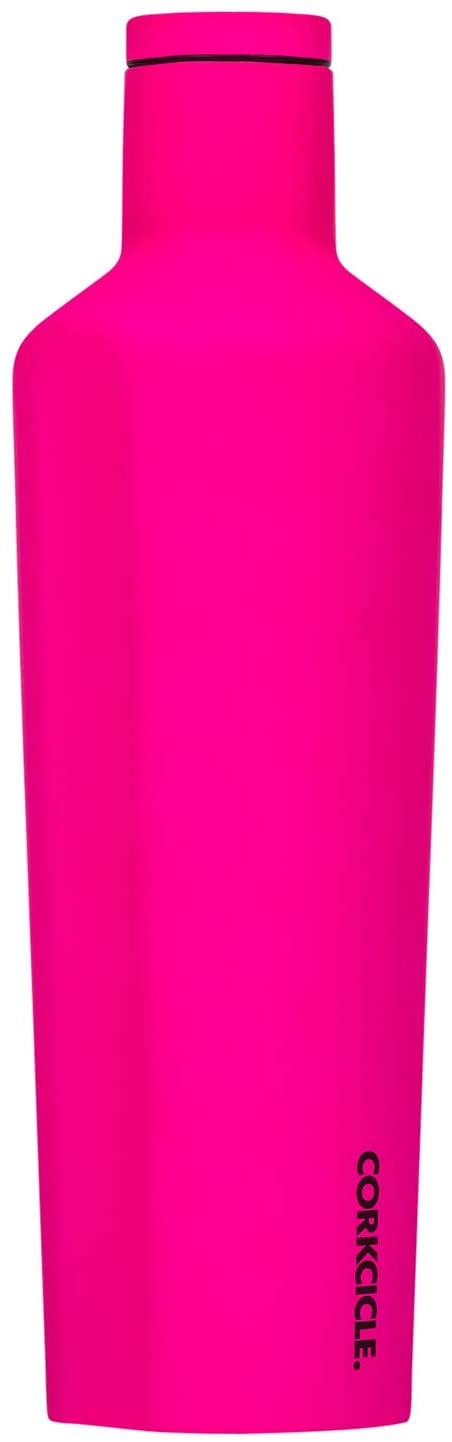 Corkcicle Canteen Insulated Water Bottle Flask 25oz Neon Lights Neon Pink NEW