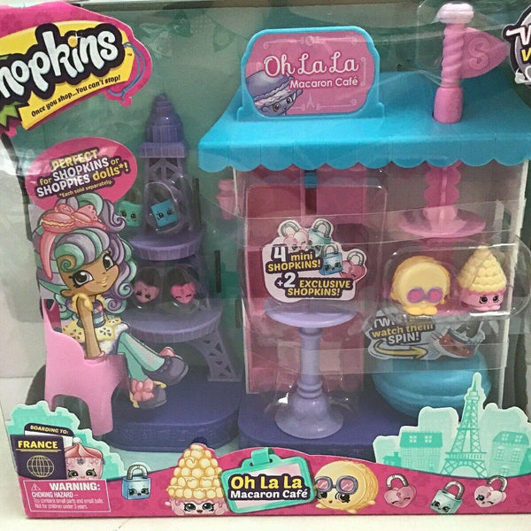 Shopkins World Vacation Oh La La Macaron Paris Cafe Playset Figures