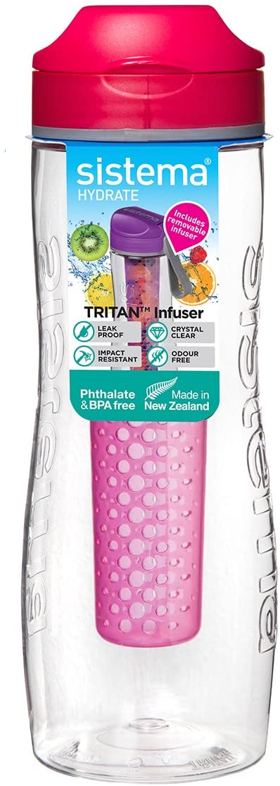 Sistema Hydrate Tritan Fruit Infuser Bottle, 800 ml - Pink