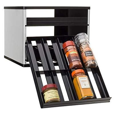 YouCopia Classic SpiceStack 24 Bottle Organizer, Silver, Spice Rack