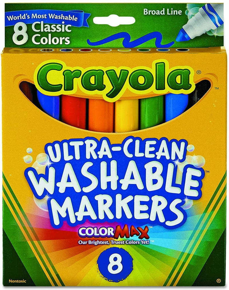 Crayola Broad Line Washable Markers Marker Pens Thick Thin Classic Colors Wash