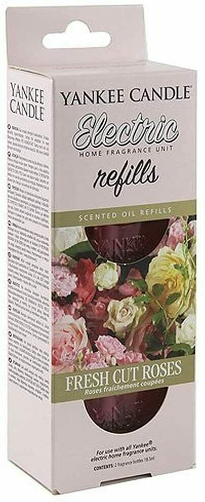 Yankee Candle ScentPlug Air Freshener Refill, Fresh Cut Roses, Glass, Pink,