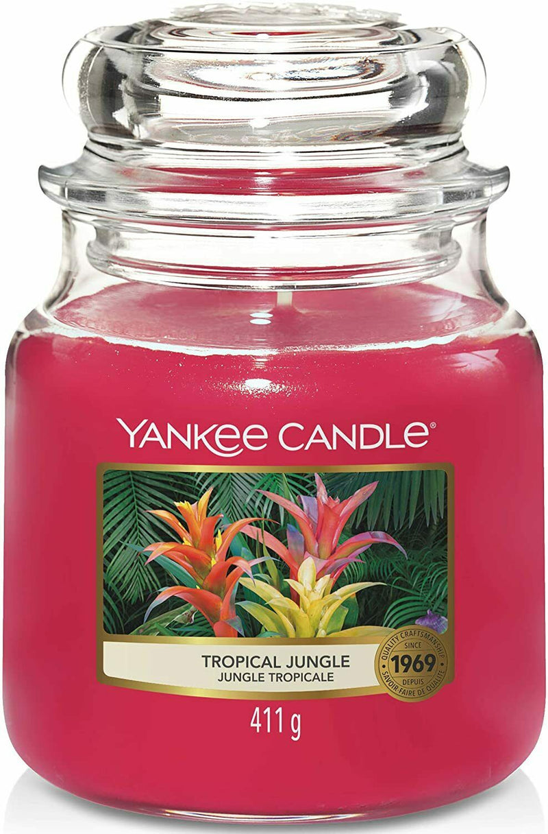 Yankee Candle Scented Candle | Tropical Jungle Medium Jar Candle| Burn Time: Up to 75 Hours