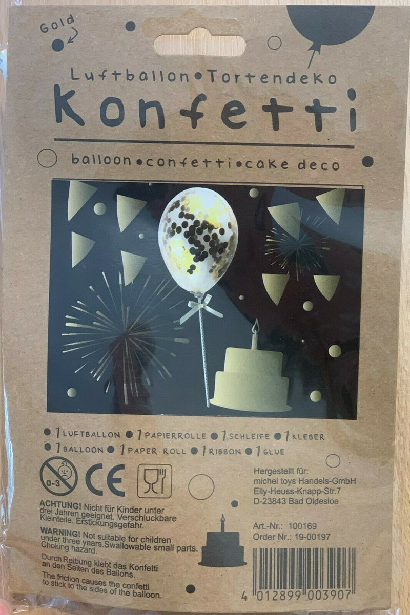 Konfetti Cake Latex Balloons with Paper Straw Holder and Ribbon 10 Pack Perfect for Wedding Bridal Shower Birthday Party Decorations