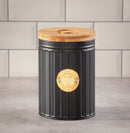 Homiu 3 Set Coffee Tea Sugar Canister Bamboo Lid Food Storage Gold Black Premium