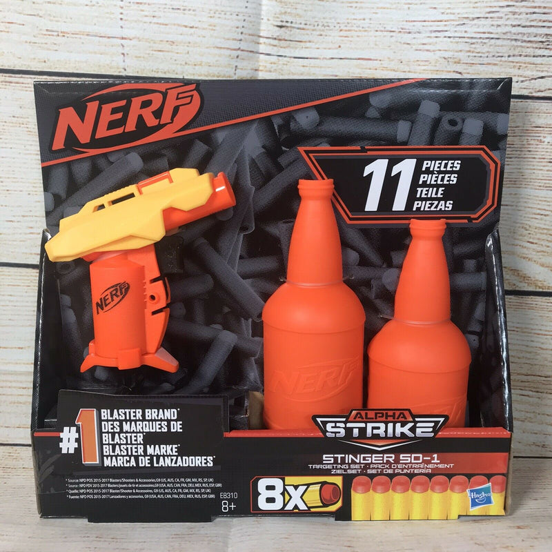 New Nerf Alpha Strike Stinger SD-1 - 11 Piece Targeting Blaster Set By Hasbro