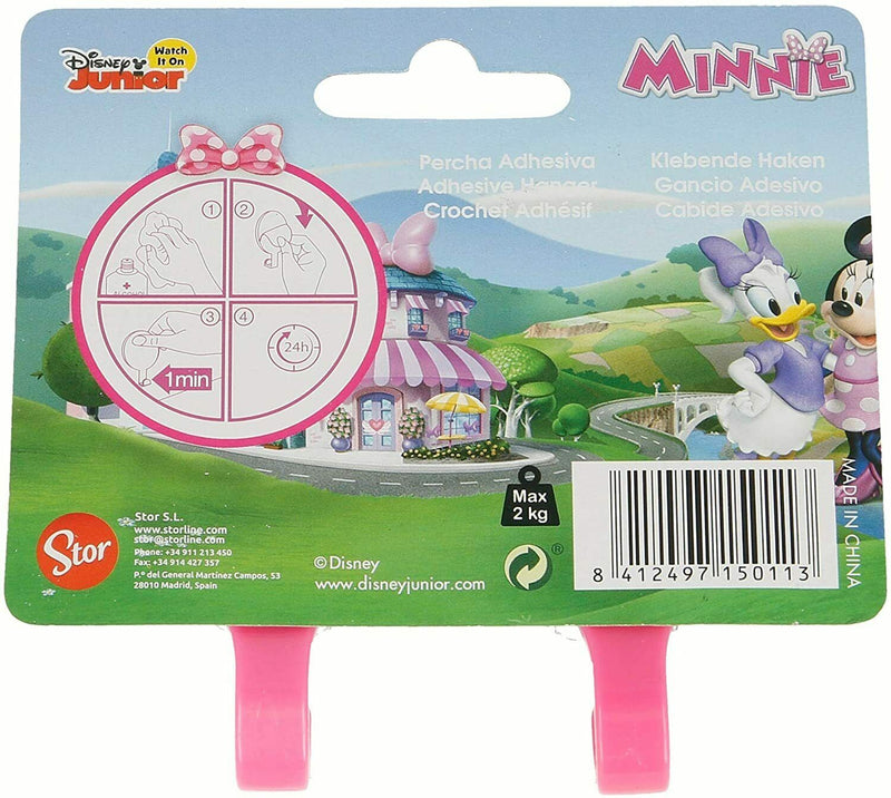 Stor Disney Minnie Set of 2 Small Oval Plastic Adhesive Hanger Children