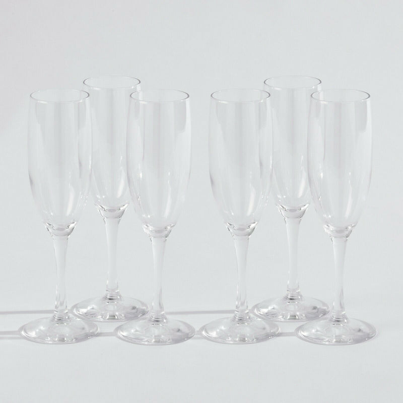 Homiu 6 Pack Champagne Flutes High Quality Party Clear Prosecco Premium
