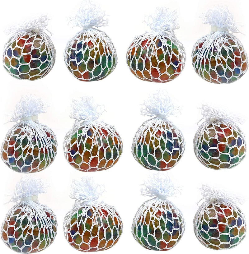 Mesh Balls Squishy Fidget Balls Stress Reliever Party Favour 12 Pack Big Mo Toys