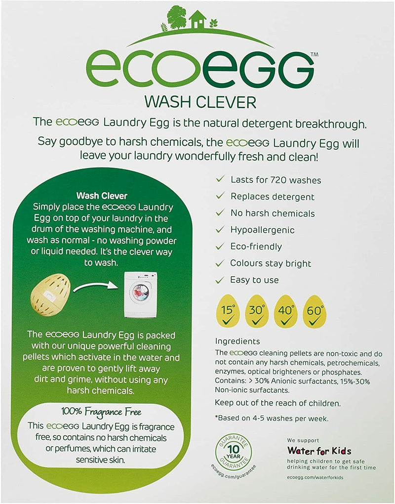 Ecoegg Fragrance Free 720 Washes Tablet 3 Year Washing Clothing Fabric Cleaner