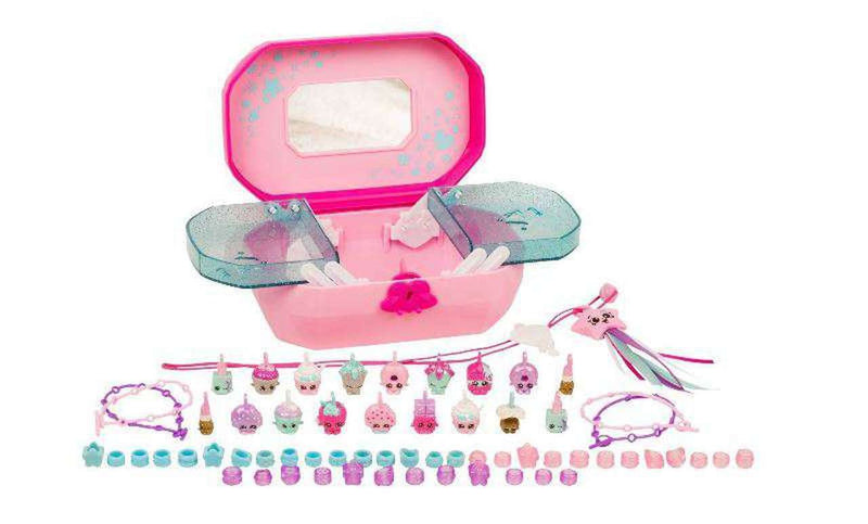 Shopkins Pink Jewellery Box Collection, Girls Bracelet & 18 Charms Set Kids Pink