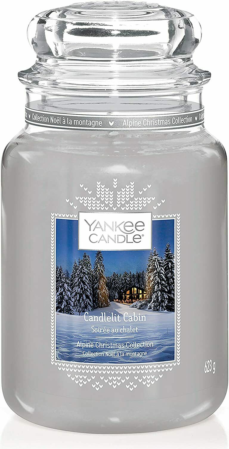 Yankee Candle Large Jar Scented Candle, Candlelit Cabin, Alpine Christmas Collection, Up to 150 Hours Burn Time