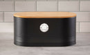 Homiu Bread Bin Bamboo Lid Food Storage Serving Chopping Board Kitchen Black