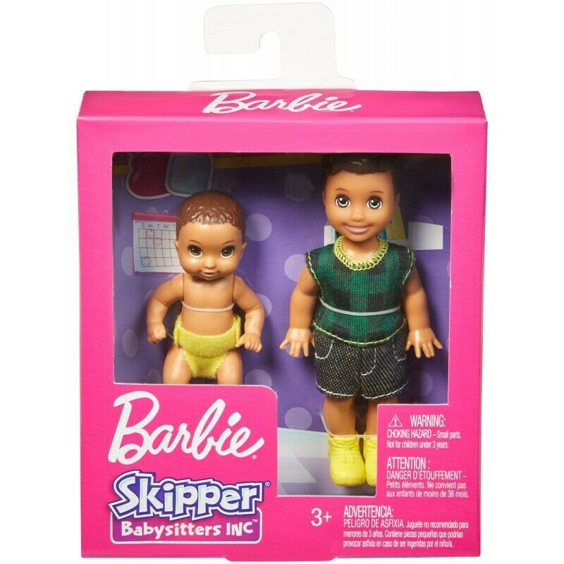 Barbie Skipper Babysitters 2 Pack Sibling Dolls Toddler Baby Toy Fun Kids GFL30