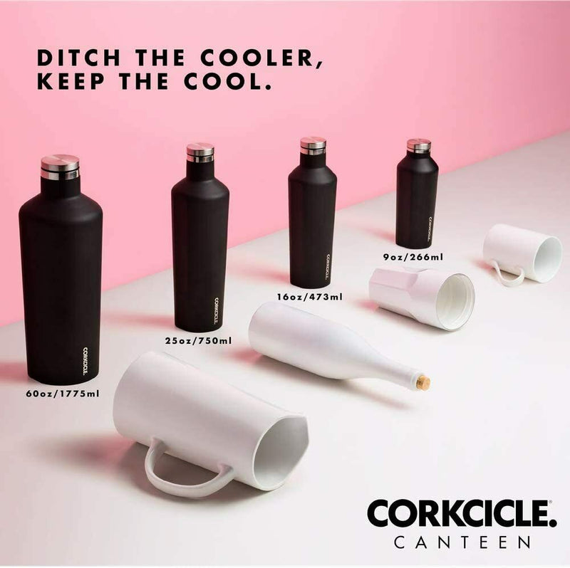 Corkcicle Canteen Insulated Stainless Steel Water Bottle Rose Metallic 9oz