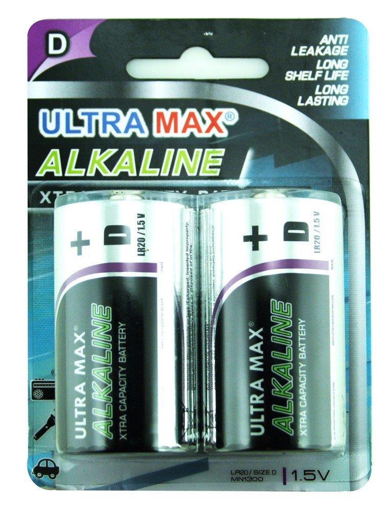 UltraMax Size D Batteries 2 Pack