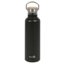 Homiu Water Bottle with Carrying Handle Insulated Double Walled Hot or Cold Stainless Steel Vacuum Flask Reusable (Black, 750 ml)