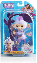 Fingerlings Glitter Monkey - Kiki (Purple Glitter) - Interactive Baby Pet - By WowWee
