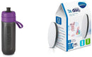 BRITA Fill and Go Active Sports Water Filter Bottle BPA Free, Purple, 600 ml with  Pack of 4 MicroDiscs,